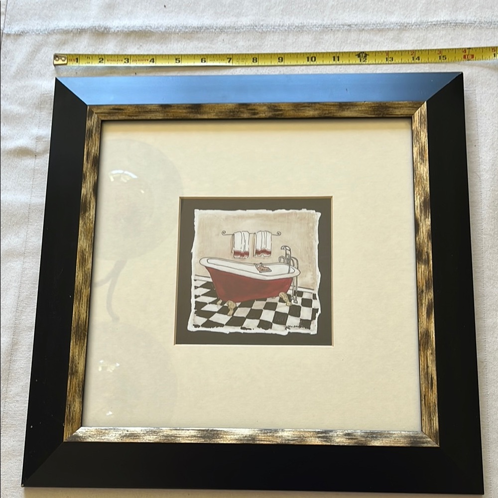 Framed Art with Red Bathtub - Picture 3 of 6